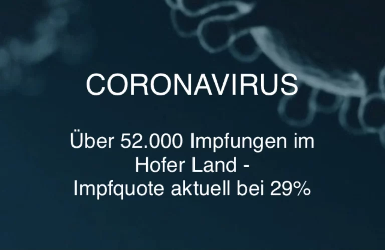Über 52.000 Impfungen im Hofer Land – Impfquote aktuell bei 29%