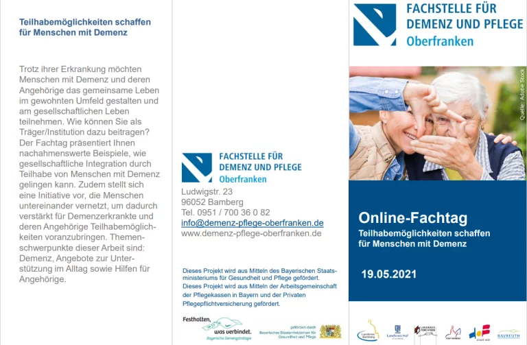 Online-Fachtag: Teilhabemöglichkeiten schaffen für Menschen mit Demenz am 19.05.2021