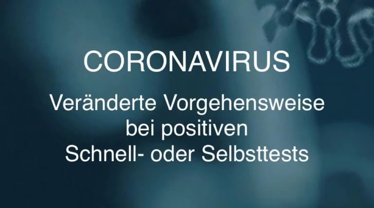 Gesundheitsamt ändert Vorgehensweise bei positivem Schnell- oder Selbsttest