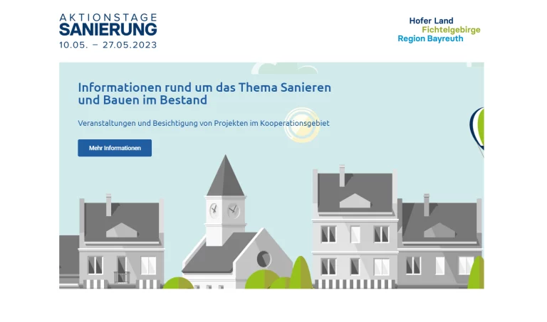 Aktionstage Sanierung: Programmpunkte im Landkreis Hof