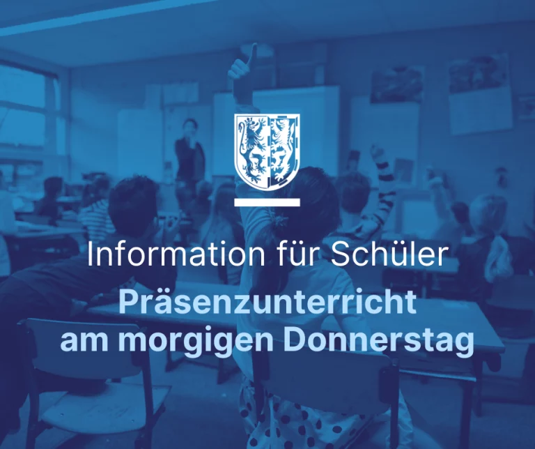 +++ Wichtiger Hinweis für Schülerinnen und Schüler im Hofer Land: Nach aktuellem Stand auch morgen Präsenzunterricht +++
