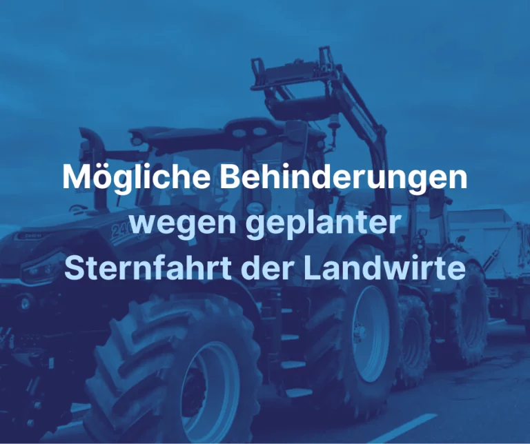 Mögliche Behinderungen wegen geplanter Sternfahrt der Landwirte morgen in Hof